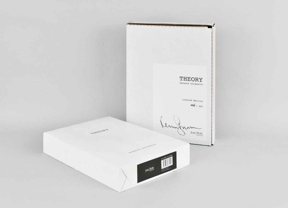 Kenneth Goldsmith - Limited Edition - THEORY (/500) – JBE Books